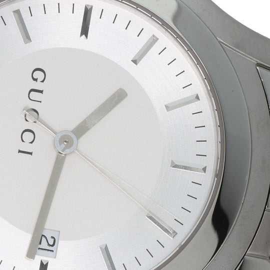 GUCCI Watches Quartz 5500XL Stainless Steel , Stainless Steel Silver Round face Silver dial mens Used Authentic
