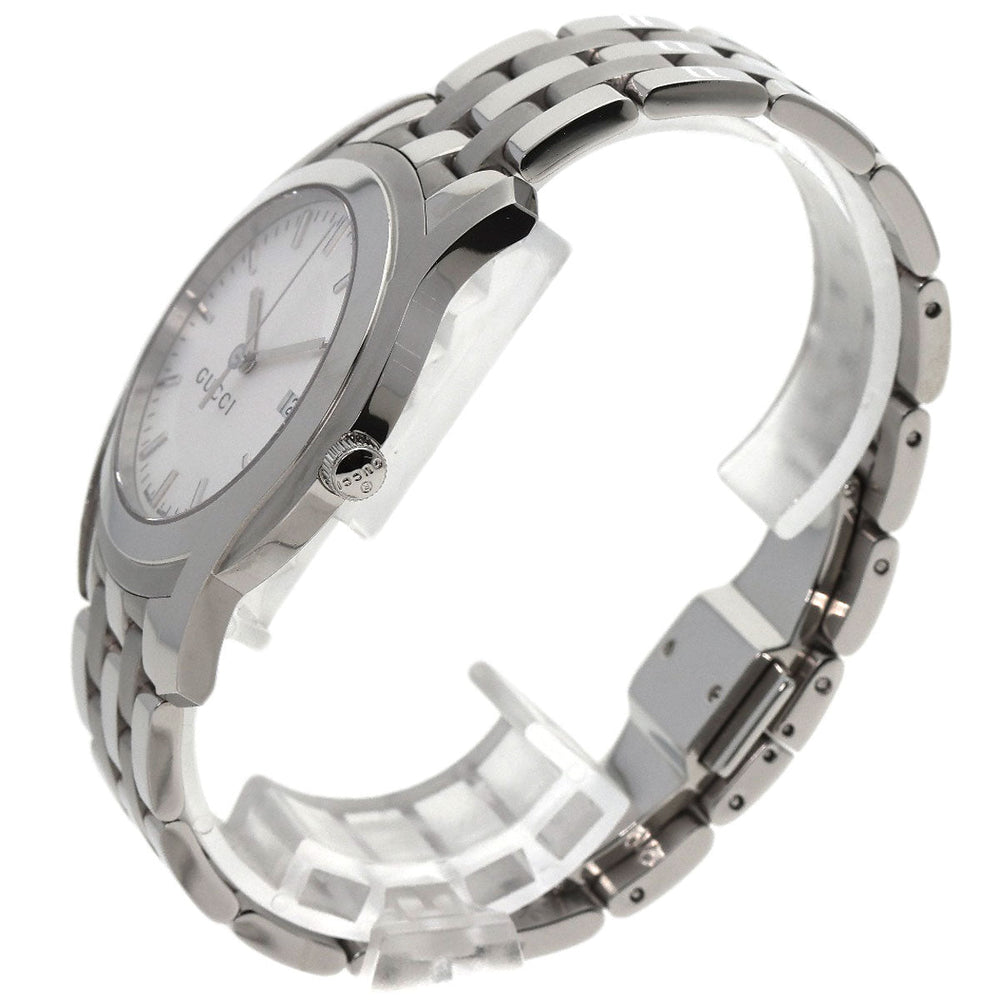 GUCCI Watches Quartz 5500XL Stainless Steel , Stainless Steel Silver Round face Silver dial mens Used Authentic