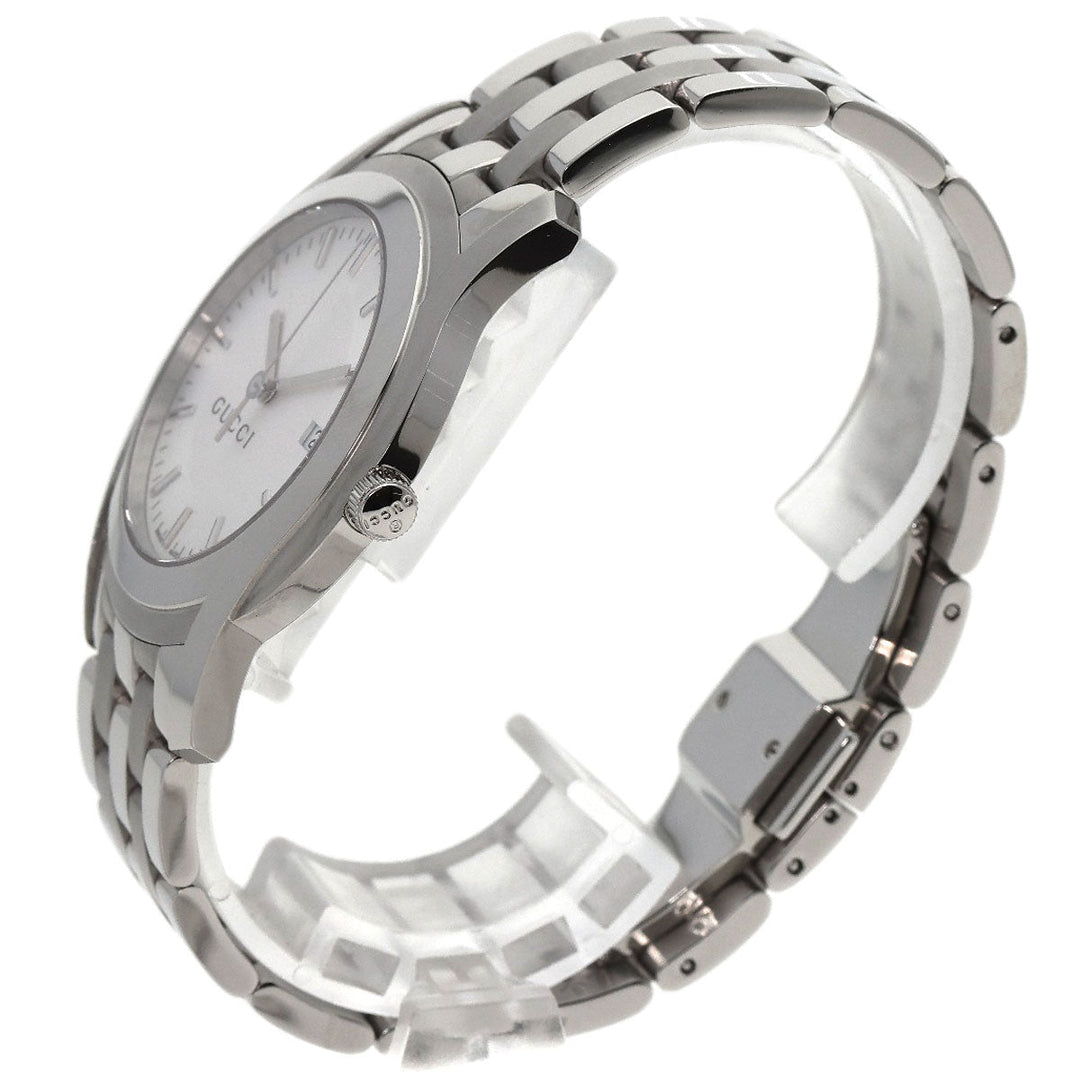 GUCCI Watches Quartz 5500XL Stainless Steel , Stainless Steel Silver Round face Silver dial mens Used Authentic