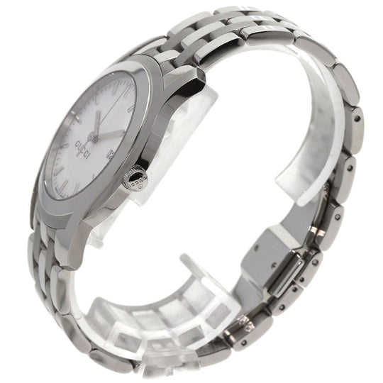GUCCI Watches Quartz 5500XL Stainless Steel , Stainless Steel Silver Round face Silver dial mens Used Authentic