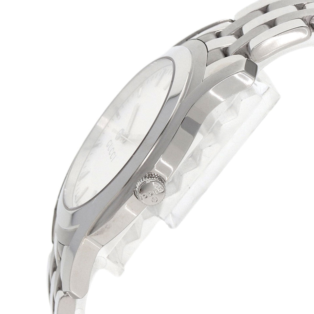 GUCCI Watches Quartz 5500XL Stainless Steel , Stainless Steel Silver Round face Silver dial mens Used Authentic