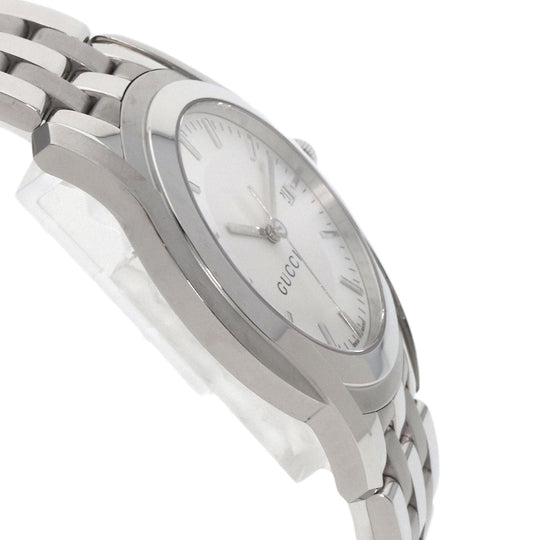 GUCCI Watches Quartz 5500XL Stainless Steel , Stainless Steel Silver Round face Silver dial mens Used Authentic