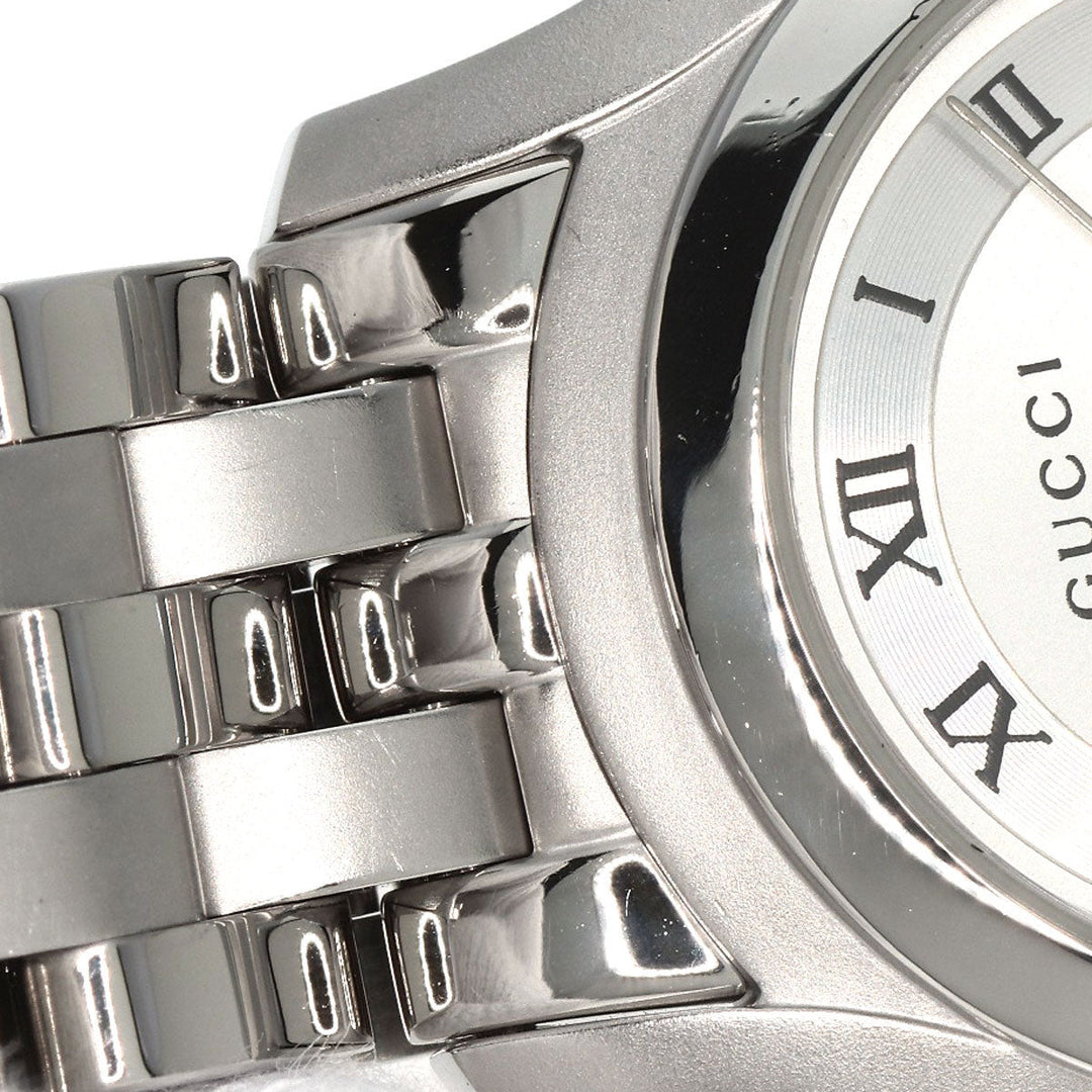GUCCI Watches Quartz 5500L Stainless Steel , Stainless Steel Silver Round face Silver dial Women Used Authentic