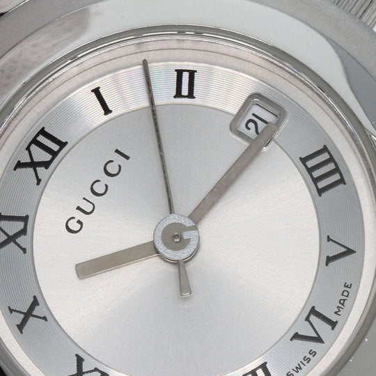 GUCCI Watches Quartz 5500L Stainless Steel , Stainless Steel Silver Round face Silver dial Women Used Authentic