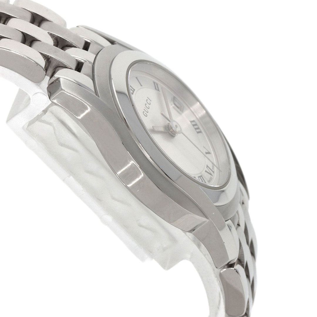 GUCCI Watches Quartz 5500L Stainless Steel , Stainless Steel Silver Round face Silver dial Women Used Authentic