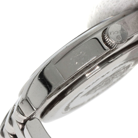 GUCCI Watches Quartz 5500L Stainless Steel , Stainless Steel Silver Round face white dial Women Used Authentic