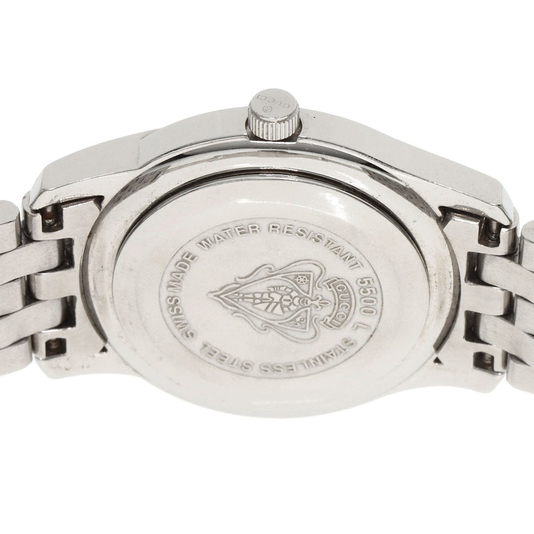 GUCCI Watches Quartz 5500L Stainless Steel , Stainless Steel Silver Round face white dial Women Used Authentic