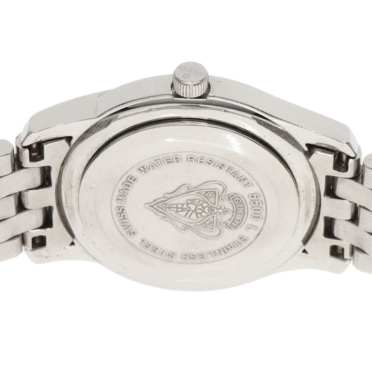 GUCCI Watches Quartz 5500L Stainless Steel , Stainless Steel Silver Round face white dial Women Used Authentic
