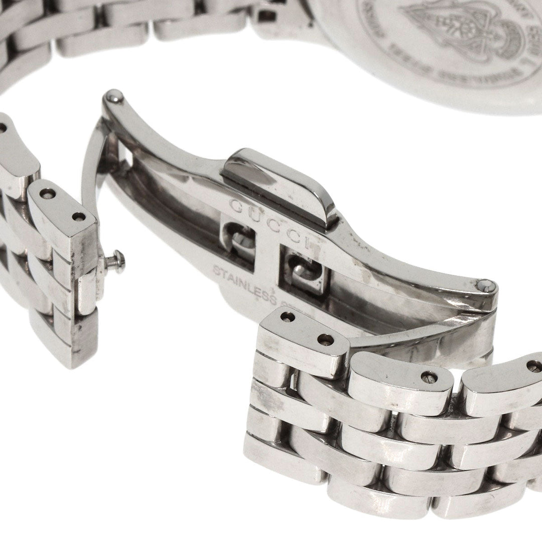GUCCI Watches Quartz 5500L Stainless Steel , Stainless Steel Silver Round face white dial Women Used Authentic