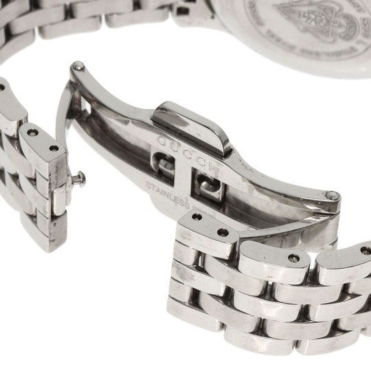 GUCCI Watches Quartz 5500L Stainless Steel , Stainless Steel Silver Round face white dial Women Used Authentic