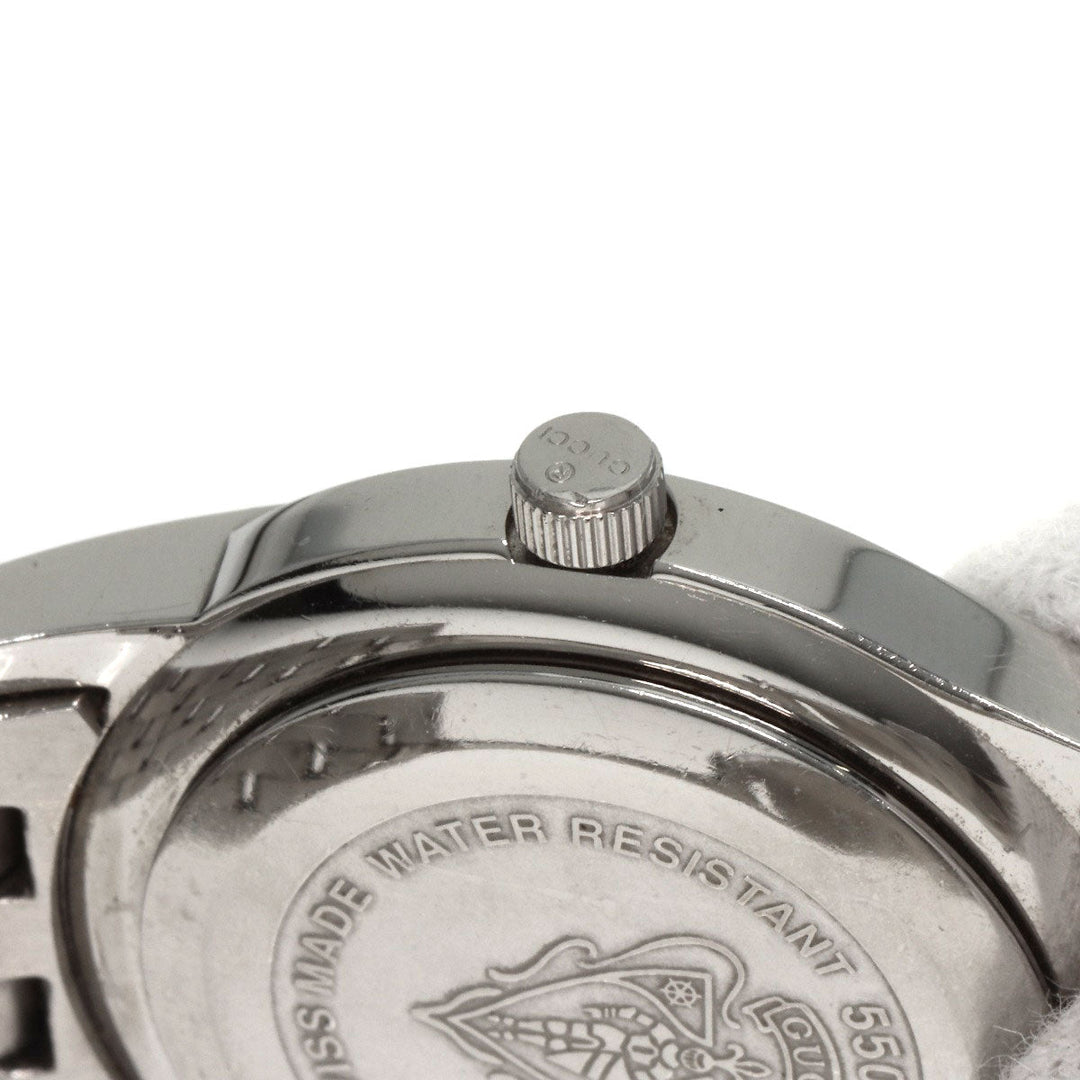 GUCCI Watches Quartz 5500L Stainless Steel , Stainless Steel Silver Round face white dial Women Used Authentic