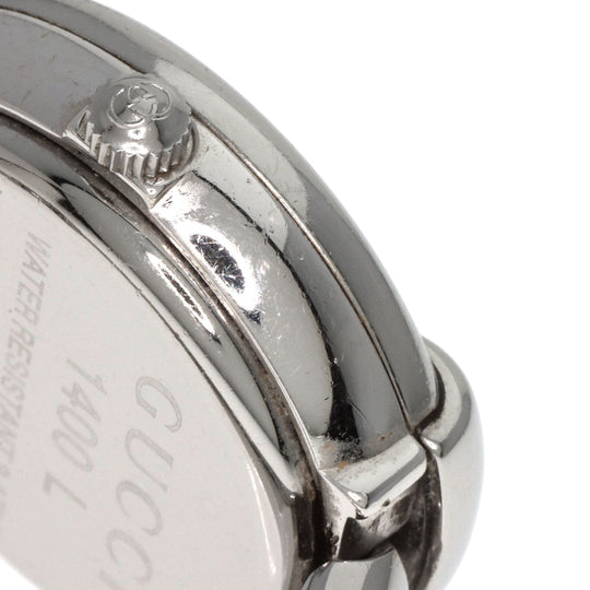 GUCCI Watches Quartz 1400L Stainless Steel , Stainless Steel Silver Round face black dial Women Used Authentic