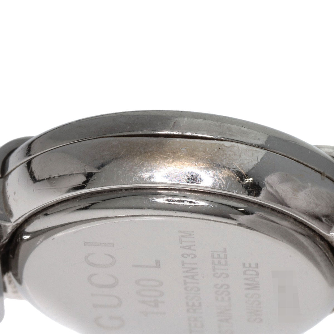 GUCCI Watches Quartz 1400L Stainless Steel , Stainless Steel Silver Round face black dial Women Used Authentic