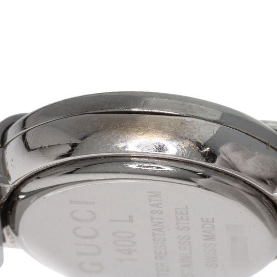 GUCCI Watches Quartz 1400L Stainless Steel , Stainless Steel Silver Round face black dial Women Used Authentic