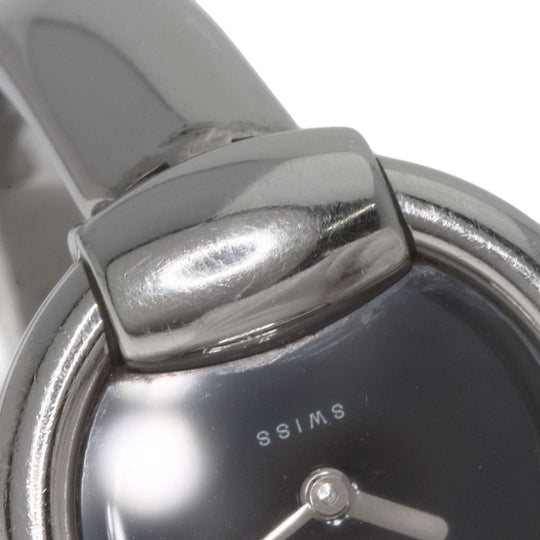 GUCCI Watches Quartz 1400L Stainless Steel , Stainless Steel Silver Round face black dial Women Used Authentic