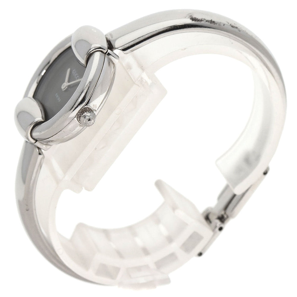 GUCCI Watches Quartz 1400L Stainless Steel , Stainless Steel Silver Round face black dial Women Used Authentic