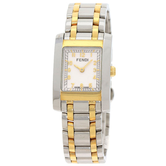 FENDI Watches Quartz 7000L Stainless Steel , SSxGP gold Square Face Combi white dial Women Used Authentic
