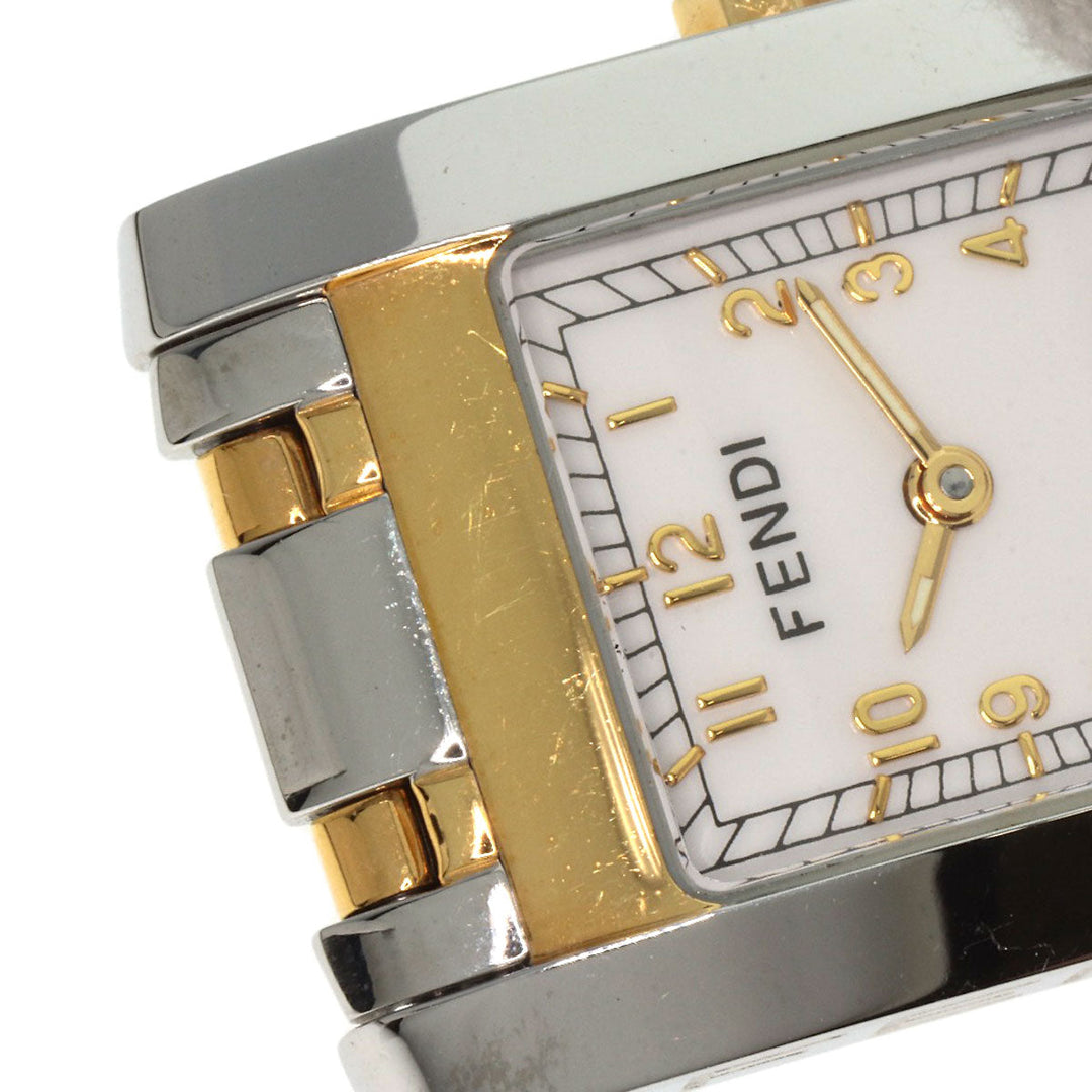 FENDI Watches Quartz 7000L Stainless Steel , SSxGP gold Square Face Combi white dial Women Used Authentic