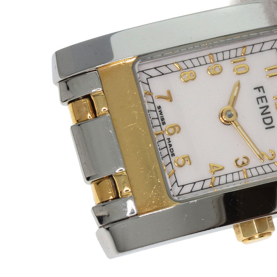 FENDI Watches Quartz 7000L Stainless Steel , SSxGP gold Square Face Combi white dial Women Used Authentic
