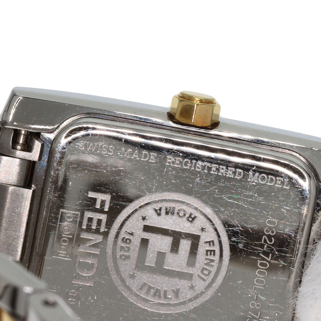 FENDI Watches Quartz 7000L Stainless Steel , SSxGP gold Square Face Combi white dial Women Used Authentic