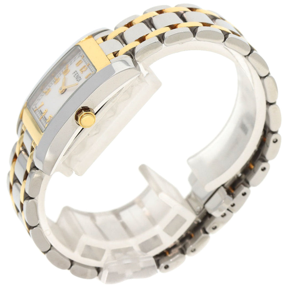 FENDI Watches Quartz 7000L Stainless Steel , SSxGP gold Square Face Combi white dial Women Used Authentic