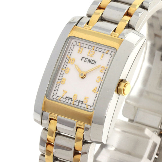 FENDI Watches Quartz 7000L Stainless Steel , SSxGP gold Square Face Combi white dial Women Used Authentic