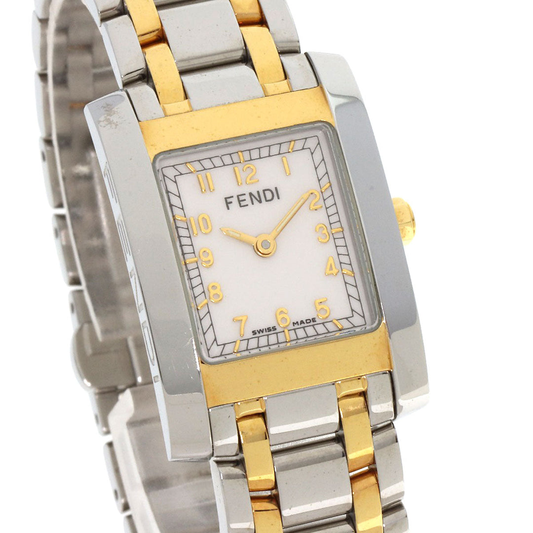 FENDI Watches Quartz 7000L Stainless Steel , SSxGP gold Square Face Combi white dial Women Used Authentic