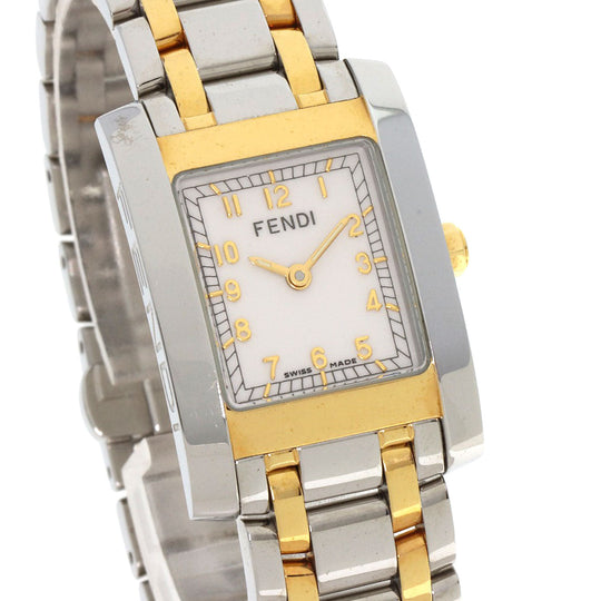 FENDI Watches Quartz 7000L Stainless Steel , SSxGP gold Square Face Combi white dial Women Used Authentic