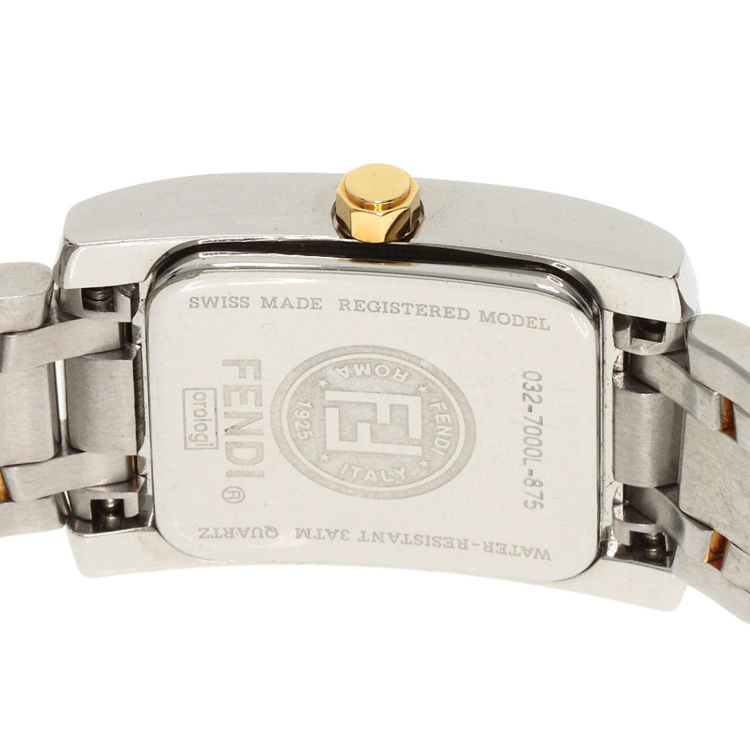 FENDI Watches Quartz 7000L Stainless Steel , SSxGP gold Square Face Combi white dial Women Used Authentic