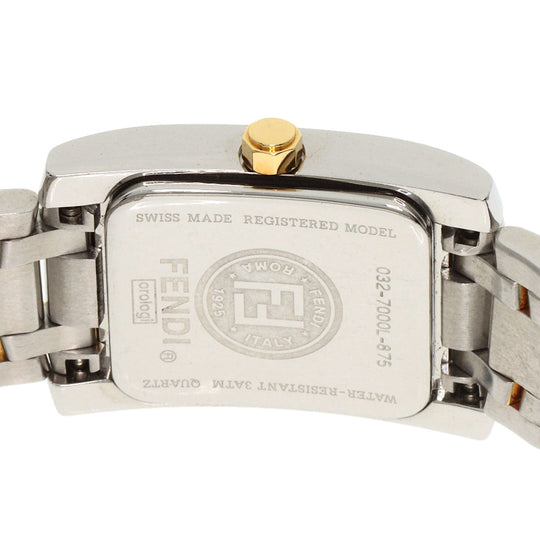FENDI Watches Quartz 7000L Stainless Steel , SSxGP gold Square Face Combi white dial Women Used Authentic