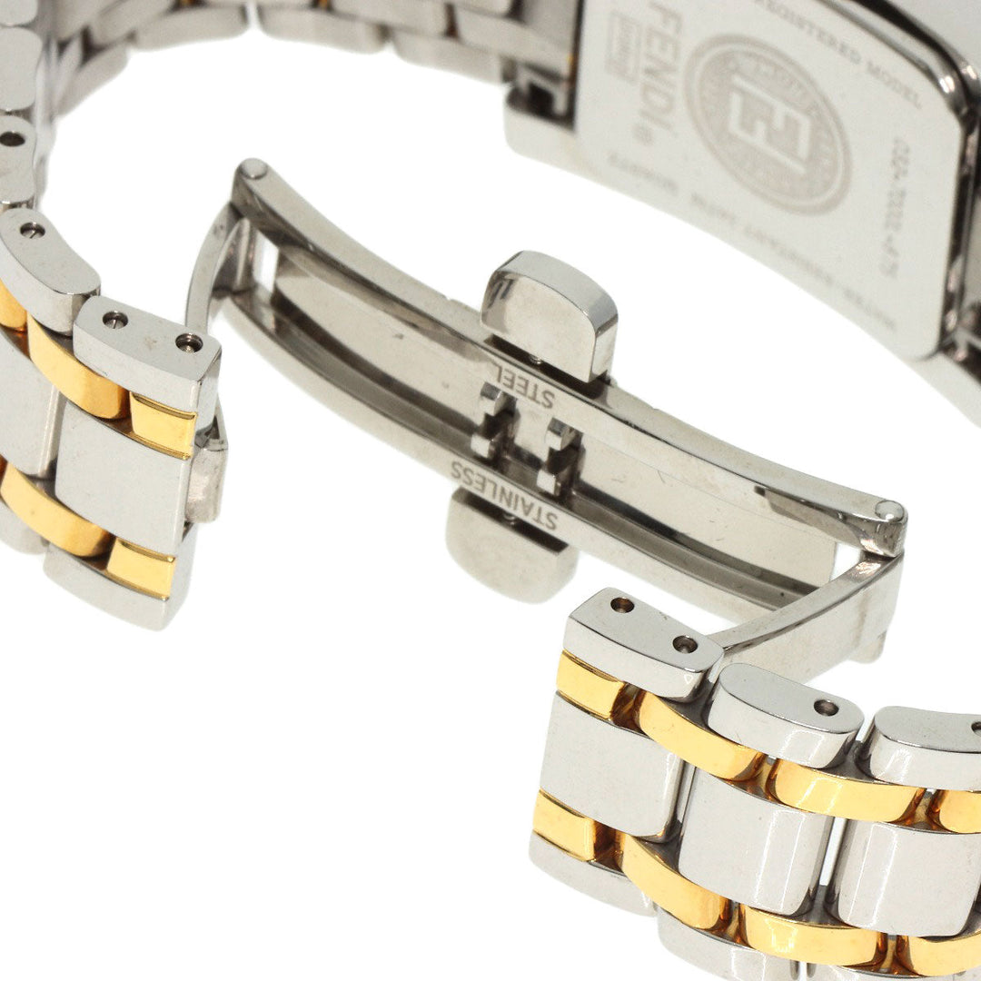 FENDI Watches Quartz 7000L Stainless Steel , SSxGP gold Square Face Combi white dial Women Used Authentic