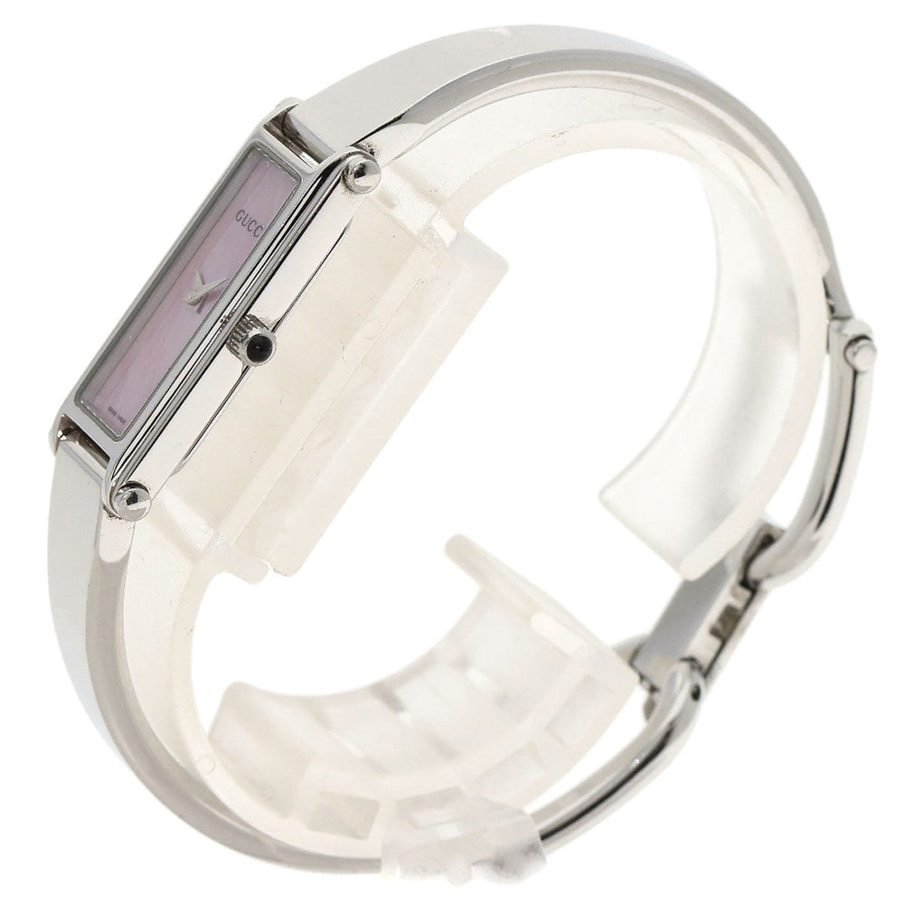 GUCCI Watches Quartz 1500L Stainless Steel , Stainless Steel Silver Square face Pink shell dial Women Used Authentic