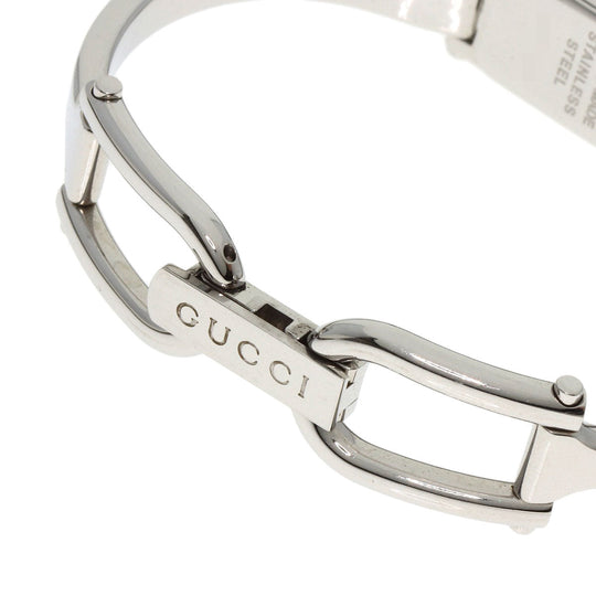 GUCCI Watches Quartz 1500L Stainless Steel , Stainless Steel Silver Square face Pink shell dial Women Used Authentic