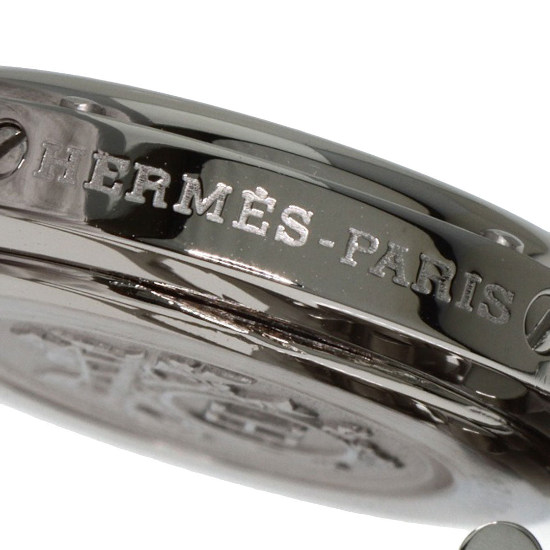HERMES Watches Quartz CL4.210 Stainless Steel , Stainless Steel Silver Clipper Orange dial Women Used Authentic