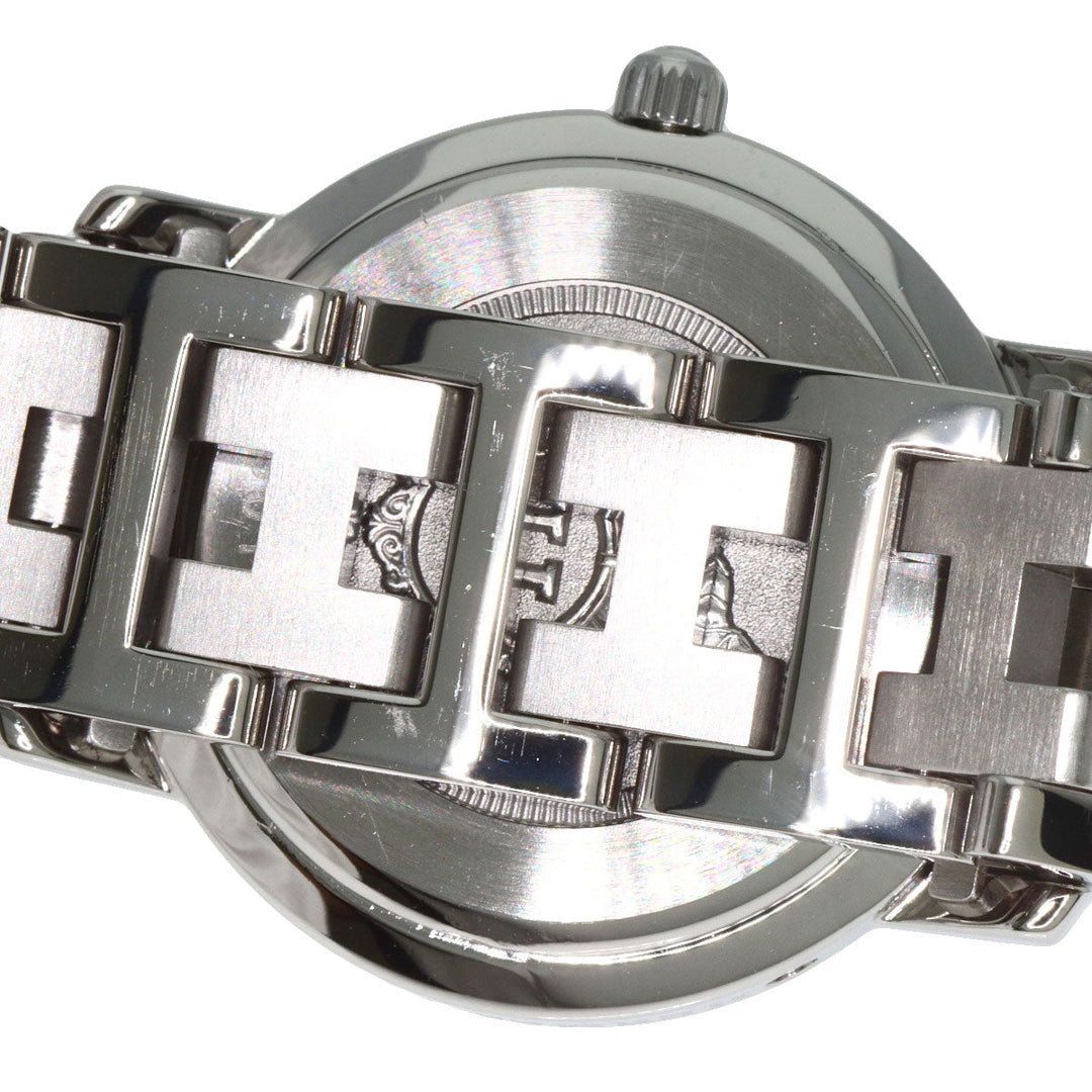 HERMES Watches Quartz CL4.210 Stainless Steel , Stainless Steel Silver Clipper Orange dial Women Used Authentic