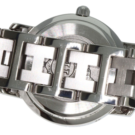 HERMES Watches Quartz CL4.210 Stainless Steel , Stainless Steel Silver Clipper Orange dial Women Used Authentic