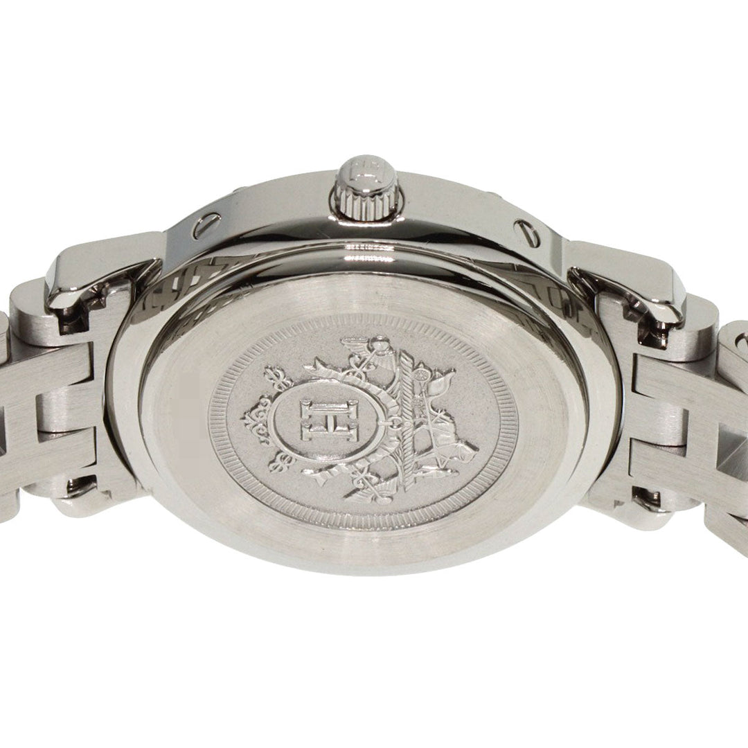 HERMES Watches Quartz CL4.210 Stainless Steel , Stainless Steel Silver Clipper Orange dial Women Used Authentic