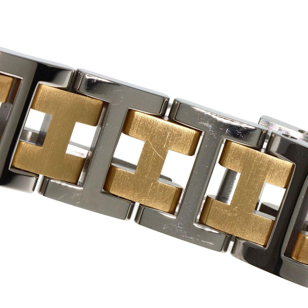 HERMES Watches Quartz CL4.220 Stainless Steel , SSxGP gold Clipper white dial Women Used Authentic