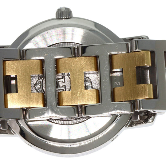 HERMES Watches Quartz CL4.220 Stainless Steel , SSxGP gold Clipper white dial Women Used Authentic