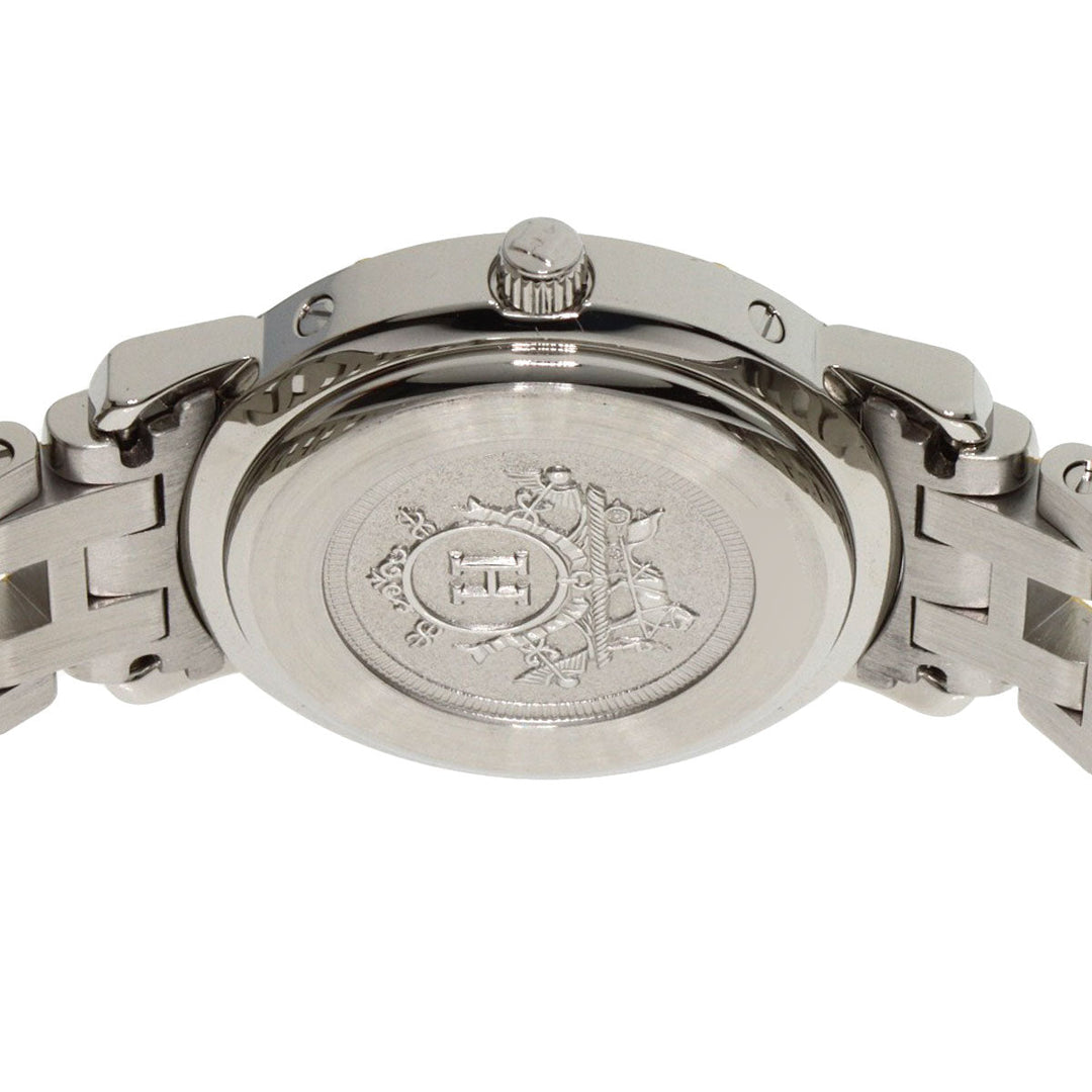 HERMES Watches Quartz CL4.220 Stainless Steel , SSxGP gold Clipper white dial Women Used Authentic