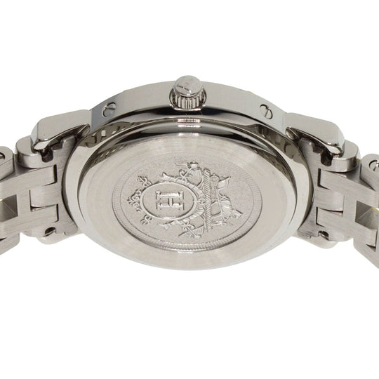HERMES Watches Quartz CL4.220 Stainless Steel , SSxGP gold Clipper white dial Women Used Authentic