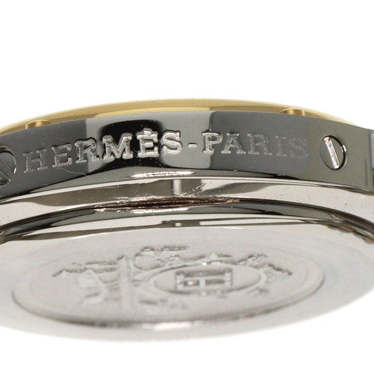 HERMES Watches Quartz CL4.220 Stainless Steel , SSxGP gold Clipper white dial Women Used Authentic