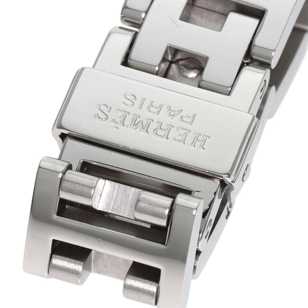 HERMES Watches Quartz CL4.230 Stainless Steel , Stainless Steel Silver Clipper Nacre 12P Diamond Pink shell dial Women Used Authentic