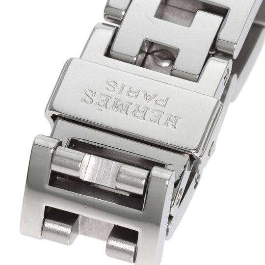 HERMES Watches Quartz CL4.230 Stainless Steel , Stainless Steel Silver Clipper Nacre 12P Diamond Pink shell dial Women Used Authentic