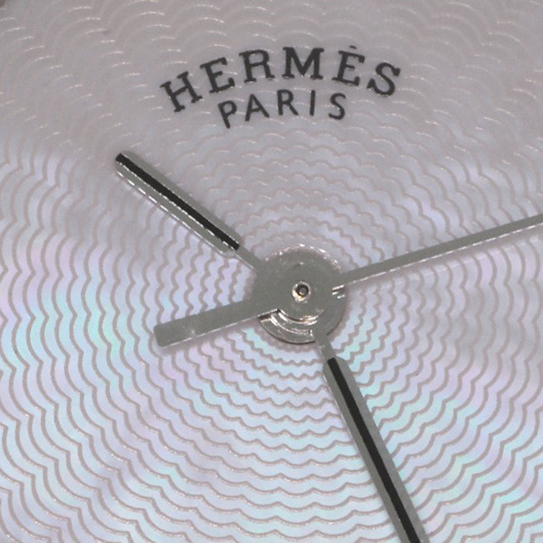 HERMES Watches Quartz CL4.230 Stainless Steel , Stainless Steel Silver Clipper Nacre 12P Diamond Pink shell dial Women Used Authentic