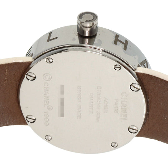 CHANEL Watches Quartz H0580 Metal, Leather Silver La Ronde white dial Women Used Authentic