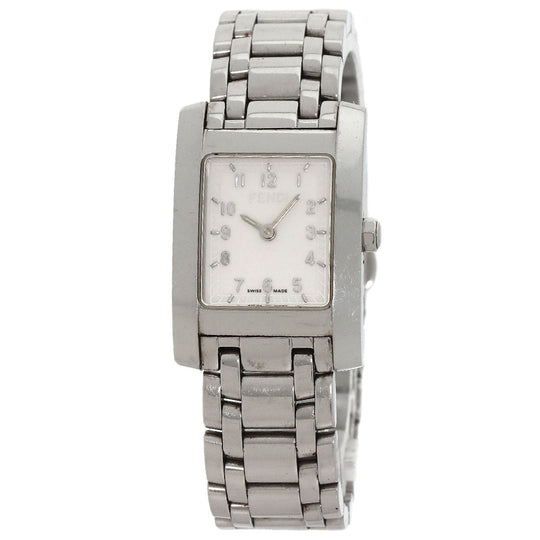 FENDI Watches Quartz 7000L Stainless Steel , Stainless Steel Silver Square face white dial Women Used Authentic