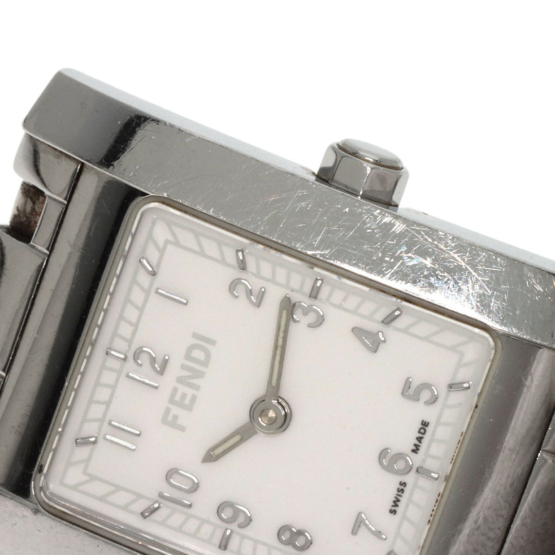 FENDI Watches Quartz 7000L Stainless Steel , Stainless Steel Silver Square face white dial Women Used Authentic