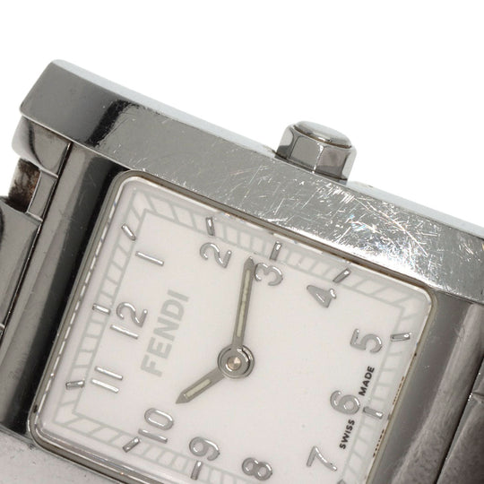 FENDI Watches Quartz 7000L Stainless Steel , Stainless Steel Silver Square face white dial Women Used Authentic