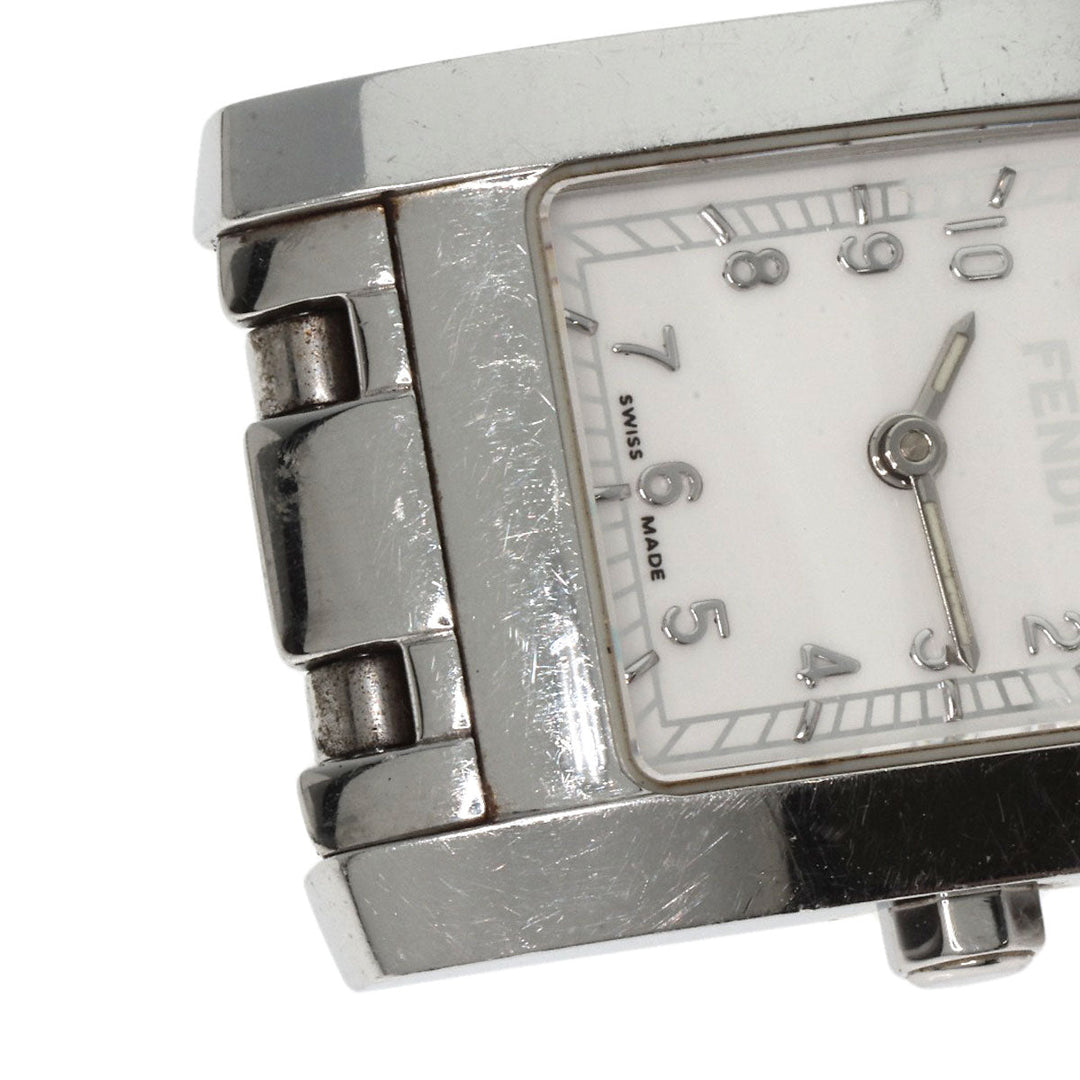 FENDI Watches Quartz 7000L Stainless Steel , Stainless Steel Silver Square face white dial Women Used Authentic